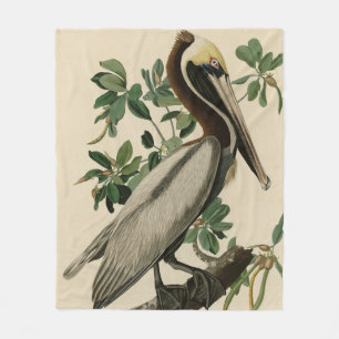 Cobertor De Velo Castanho Pelicano das Aves da América de Audubon