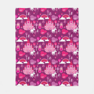 Cobertor De Velo castelo da princesa e arco-íris do unicórnio