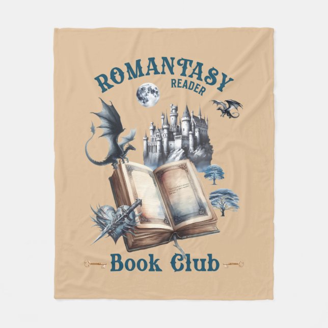Cobertor De Velo Castelo Romantasy Reader Dragon Book Club (Frente)