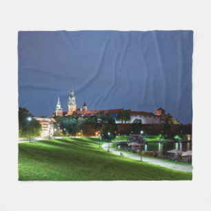 Cobertor De Velo Castelo Wawel à noite em Cracóvia, Polônia