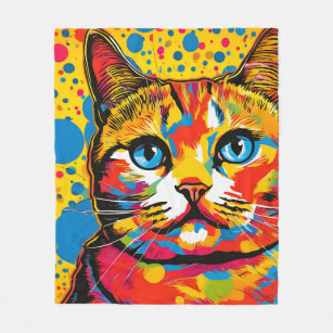 Cobertor De Velo Cat British Shorthair Colorful