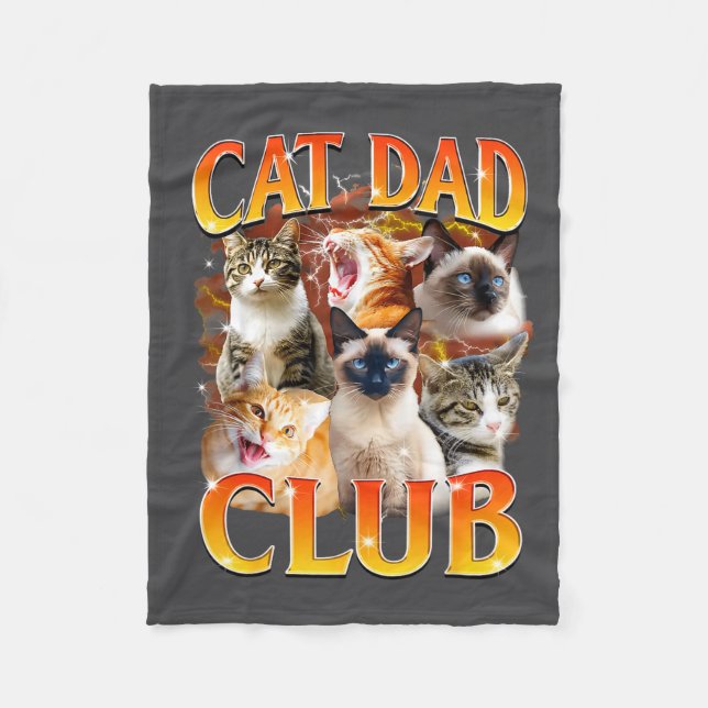 Cobertor De Velo Cat Dad Club Funny Life Is Better With Cats Father (Frente)
