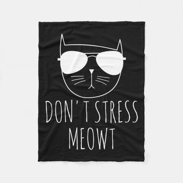 Cobertor De Velo Cat Design Funny Pun Don't Stress Meowt Funny Sayi (Frente)