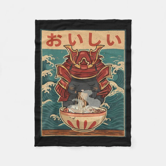 Cobertor De Velo Cat Eating Ramen For Men Women Teens Girls Kawaii  (Frente)