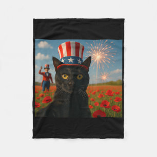 Cobertor De Velo Cat Falando Um Fogo Selfie 4 De Julho Patrioti