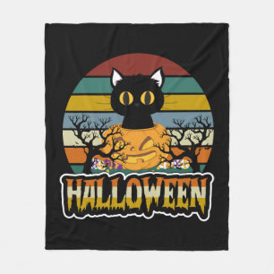 Cobertor De Velo Cat Halloween