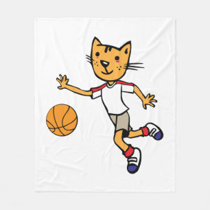 Cobertor De Velo Cat Joga Basquete, Futebol Jersey