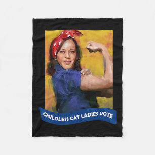 Cobertor De Velo Cat Ladies Vote Kamala 2024 Rosie The Riveter