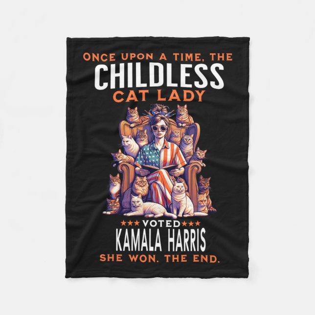 Cobertor De Velo Cat Lady Funny Kamala Harris 2024 (Frente)