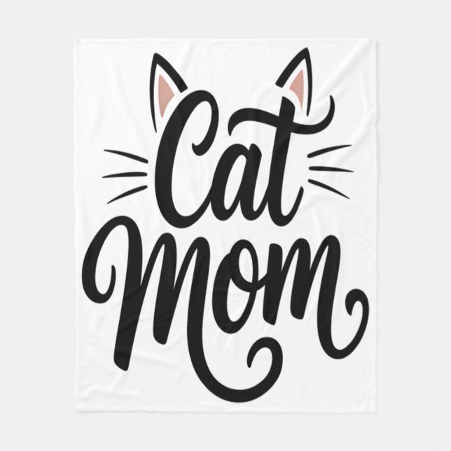 Cobertor De Velo Cat Mãe Sussurros e Orelhas (Frente)