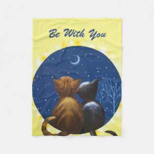 Cobertor De Velo Cat Moon Love Be With You