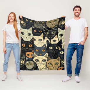 Cobertor De Velo Cat Pattern Artsy