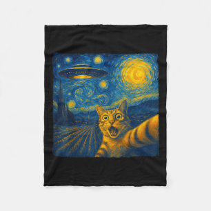 Cobertor De Velo Cat Selfie Com Gatos Ufo Starry Night Van Gogh Men