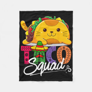 Cobertor De Velo Cat Taco Squad Cinco De Mayo Cute Engraçado Mexica