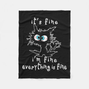 Cobertor De Velo Cat Tee Está Bem Eu Estou Bem Tudo Está Bem Engraç