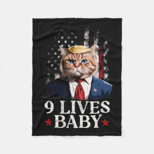 Cobertor De Velo Cat Trump 9 Lives Baby Trump 2024 Win Victory Winn