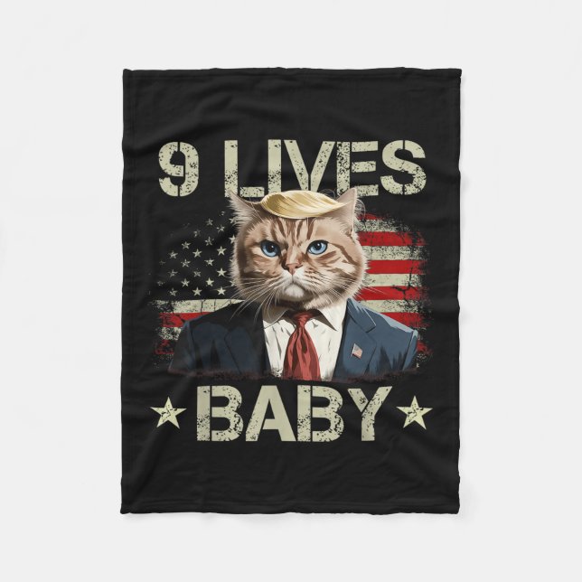 Cobertor De Velo Cat Trump 9 Vive Bebê Engraçado Trump Cat 9 Vive (Frente)