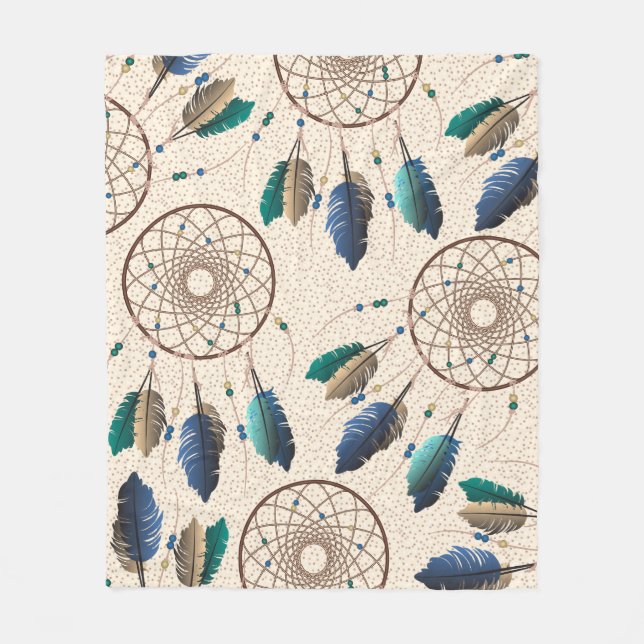 Cobertor De Velo Catadores de Sonhos de Matizes Nativos Terrenos (Frente)