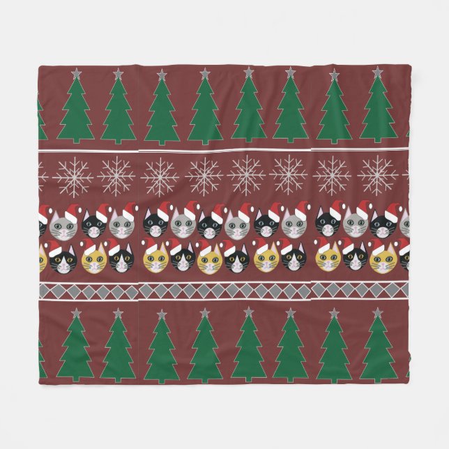 Cobertor De Velo Cats Christmas  (Frente (Horizontal))