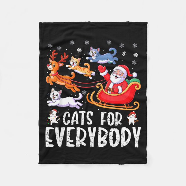Cobertor De Velo Cats For Everybody Christmas Cat Funny Xmas Men Wo (Frente)