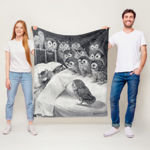 Cobertor De Velo Cats Nightmare Owl Bird, Louis Wain