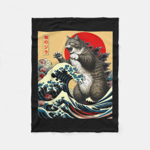Cobertor De Velo Catzilla Cat Arte Japonesa Bonita presentes Para H