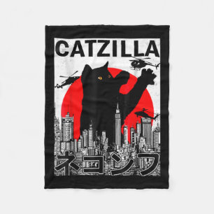 Cobertor De Velo Catzilla Cute Art Japonês Coisas De Gato Para Gato