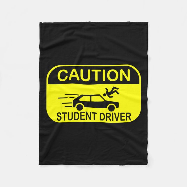 Cobertor De Velo Caution Student Driver Funny  (Frente)
