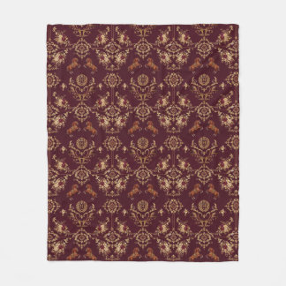 Cobertor De Velo Cavalar Luxuoso Borgonha e Dourado