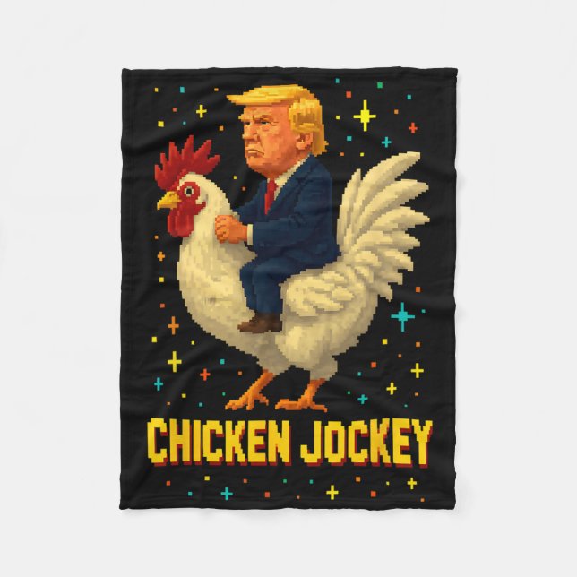 Cobertor De Velo Cavaleiro de Frango Trump Meme Engraçado 2  (Frente)