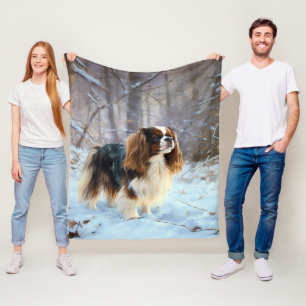 Cobertor De Velo Cavalier King Charles Spaniel Deixe Nevar Natal