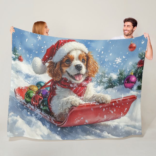 Cobertor De Velo Cavalier King Charles Spaniel Dog Sledge Natal (In Situ)