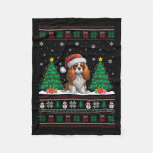 Cobertor De Velo Cavalier King Charles Spaniel Dog Xmas Tree Lights
