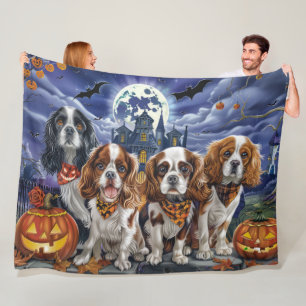 Cobertor De Velo Cavalier King Charles Spaniel Halloween Assustador