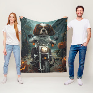 Cobertor De Velo Cavalier King Charles Spaniel Halloween Assustador