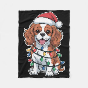 Cobertor De Velo Cavalier King Charles Spaniel Invadido No Natal