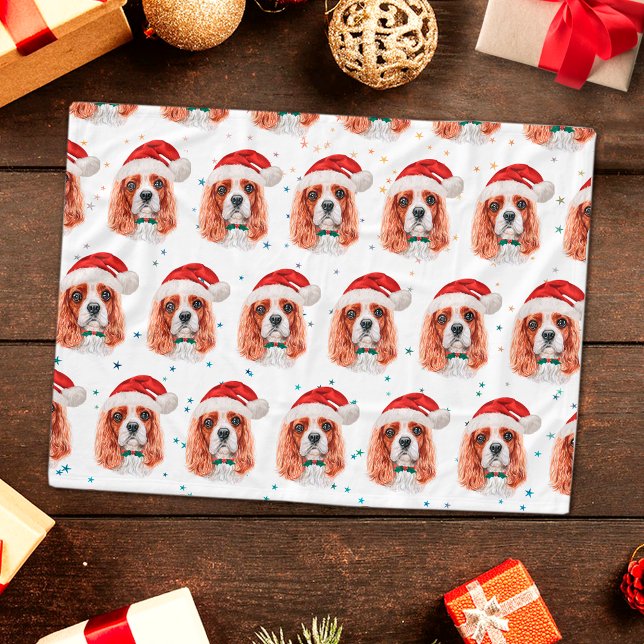 Cobertor De Velo Cavalier King Charles Spaniel Raça de Cão Natal (Criador carregado)