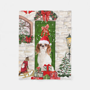 Cobertor De Velo Cavalier King Dog Christmas