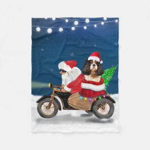 Cobertor De Velo Cavalier King Dog Papai Noel