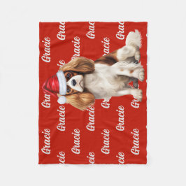 Cobertor De Velo Cavalier Spaniel Dog com o nome Patterno Natal