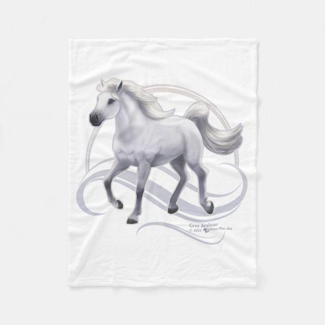 Cobertor De Velo Cavalo Árabe da cinza (Frente)