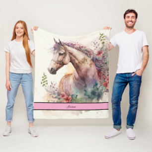 Cobertor De Velo Cavalo de Aquarela Elegante