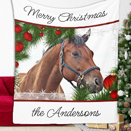 Cobertor De Velo Cavalo de Natal Equestre Equestre Equestre Cute Po