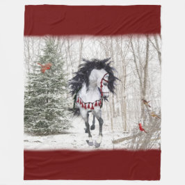 Cobertor De Velo Cavalo de Neve e Cardeal Fleece