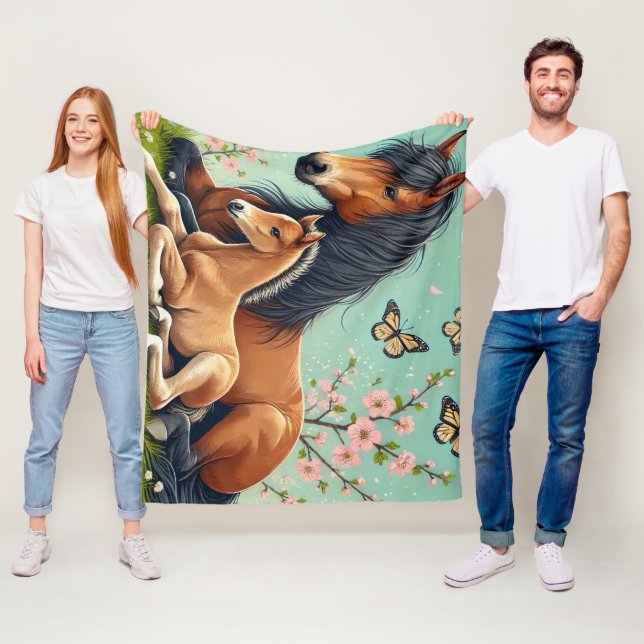 Cobertor De Velo Cavalo e Galha Descansados em Primavera (In Situ)