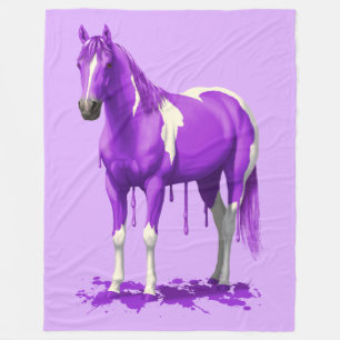 Cobertor De Velo Cavalo molhado da pintura do gotejamento roxo