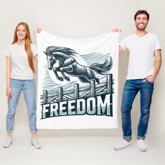 Cobertor De Velo Cavalo saltando sobre o muro da liberdade, símbolo