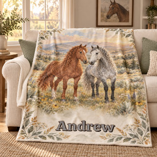 Cobertor De Velo Cavalos American Bashkir Curly Prado