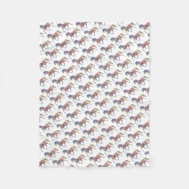 Cobertor De Velo Cavalos Arco-Íris Para Meninas (Frente)