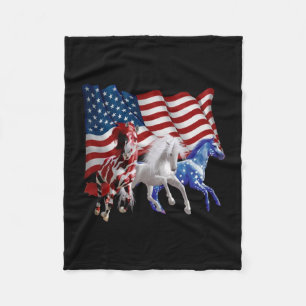 Cobertor De Velo Cavalos - Bandeira Americana
